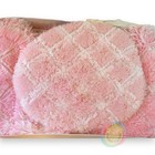 Vtg 70s Regal Rugs Liberty House Bath Set Pink Nos Shag Lid Cover Rug Usa Kitsch