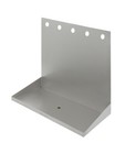 Kegco Sewm-2010-5 20  X 10  Wall Mount Drip Tray With Drain - 5 Shank Holes