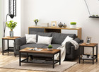 3 Pieces Living Room Table Set  Industrial Coffee Table With 2 Square End Side T