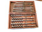 Beautiful Russell Jennings 13 Piece Double Twist Auger Bit Set In Wood Box