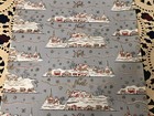 Vtg Christmas 1950 Noel Church Snow Scene Store Wrapping Paper  2 Yards