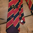 Vintage Boy Scouts Of America Neck Tie Blue Gold Red 100  Silk Insignia On Front