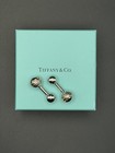 Tiffany   Co Barbell Ball Cufflinks Cuff Links Silver 925