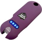 Smart Police Women Mini Stun Gun Flashlight Quick Release Keyring Battery Meter