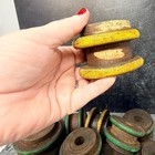 Vintage Medium Flat Wood Wooden Spool Rustic Textile Bobbin Decor Handmade