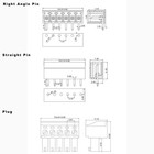 2-12 Pin Pcb Terminal Block Connector Plug straight right Angle Pin 3 81mm Pitch