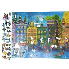 Wooden Puzzle For Adults By Foxsmartbox -460 P  s-european Street In Four Seasons
