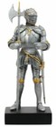 Silver   Gold Italian Knight Figurine 9 h Medieval Suit Of Armor Battle Axeman