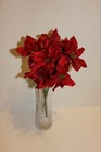 2 X 13  Velvet Sparkling Christmas Bush With 3 5  Artificial Poinsettia Flowers