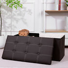 30  Large Folding Storage Ottoman Bench Storage Chest Footrest With Padded Seat