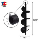 8 Inch Earth Auger Drill Bits For Gas Powered Post Fence Hole Digger Black