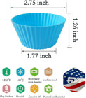 Reusable Silicone Cupcake Baking Cups 24 Pack Non-stick Muffin Liners Rainbow