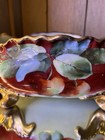 Antique Large Hand Painted Footed Fruit Bowl planter   Not Signed 