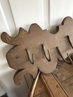 Antique Primitive Wood And Wrought Iron Game Hook Rack 31  Wide 7  Tall Estate