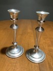Pair Empire Usa Pewter Large Weighted Candlesticks 8    838