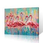  Flamingo Bedroom Wall Decor Painting  A Flock Of Pink Flamingo Wall Art 