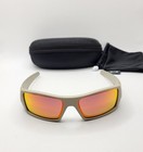 Oakley Custom Gascan Si Desert Sand Yellow Icons   Fire Red Sunglasses Authentic