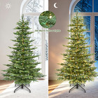 5 6 7ft Pre-lit Artificial Christmas Tree Fake Aspen Fir Xmas Tree Easy Assembly