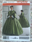 Simplicity Pattern 2887 Gone With The Wind Costume Collection Historical Uncut