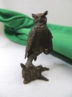 1985 Bronze Great Horned Owl Avon Sculpture Artist Signed Tom O brien 3-1 2 