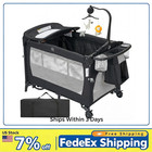 5-in-1 Baby Playpen Foldable Portable  Bassinet Changing Station Crib Play Yard