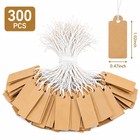 300 Pcs Small Price Tags With Elastic String  Brown Kraft Jewelry Tags For Pr   