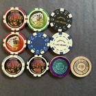 Lot Of 10 Assortment Vintage Las Vegas Poker Gambling Chips