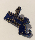Massachusetts Where It All Began Plastic Blue Lapel Pin
