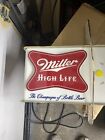 1957 Miller High Life Lighted Shark Fin Wall Clock Beer Bar Sign W  Second Hand 
