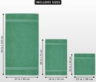 8 Piece Towel Set Hunter Green 100  Cotton 600 Gsm Bath Hand Wash Towels