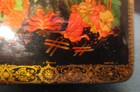 Hand-painted Vintage Ussr Russian Lacquer Box Palekh Style Mythical Scene Black 