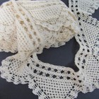 Lovely Antique Lace Trim - Fine Hand Crocheted Ivory Cotton - 2 5 In X 3 5 Yds