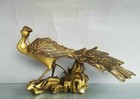 Bronze Copper Fengshui Beautiful Peacock Peafowl Phoenix Bird Statue 11  Chinese