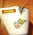 Vintage West Virginia  brinkley Day 1961  Ceramic Coal Bucket Ashtray Rare    