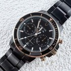 Bulova Marine Star 98b302 Men s Chronograph Quartz Black Dial Watch 45mm