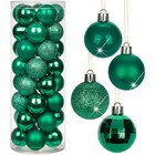 1 57  Dark Green Christmas Balls 40 Pcs Shatterproof Ornaments Set - Matte 