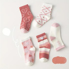 Pairs Girl s Kids Hearts Cartoon Pattern Cute Sweet Socks  Breathable Comfy Cre