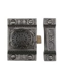 Cast Iron Windsor-pattern Cabinet Latch With Round Knob In Antique Iron
