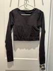 Lululemon Ebb To Street Long Sleeve Stretch Cropped Pullover Top Black Size 8