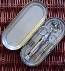 Vintage  Metal Medical Syringe Set W  Sterilizer Case