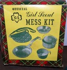 Vintage Girl Scout Camping Equipment Mess Kit Canteen In Original Box