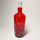 Vintage 1970s Czech Red Gold Glass Liquor Set Carafe 6 Shot Glasses Jan Gabrhel