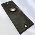 Antique Petite Art Deco Cast Brass Door Knob Back Plate 4 X 1 5 8   
