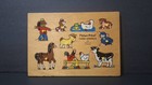 Vtg 1970s Fisher Price     farm Animals      their Jobs  507 Wooden Peg Puzzle 9 Pcs