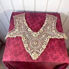 Pair Atq Lace Dress Insert With Rhinestones   Lace Collar  Modesty Panel  Vgc