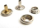 Snaps With Long Barrel   Post For Leather  Carpets -  Nickel Plated Brass Metals