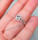 925 Sterling Silver Double Love Knot Ring Handmade Promise Ring All Size