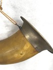 Antique Cattle Horn Drinking Cup Long Curved Metal Bound 18thc Replica Old 