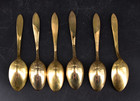Vintage Dirilyte Dirigold Regal Goldware Set Of 6 Teaspoons Flatware Sweden