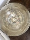 John Richard Glass Bowl With Gold Leaf Metal Stand  Floral   Garden Theme  